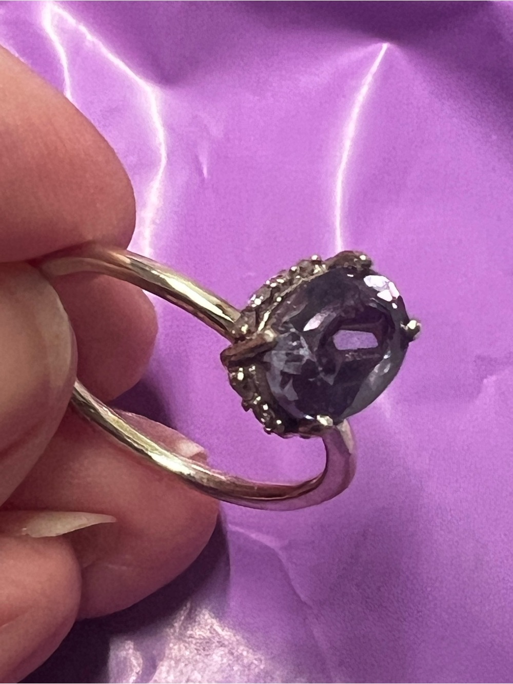 Alexandrite color changing ring 7
